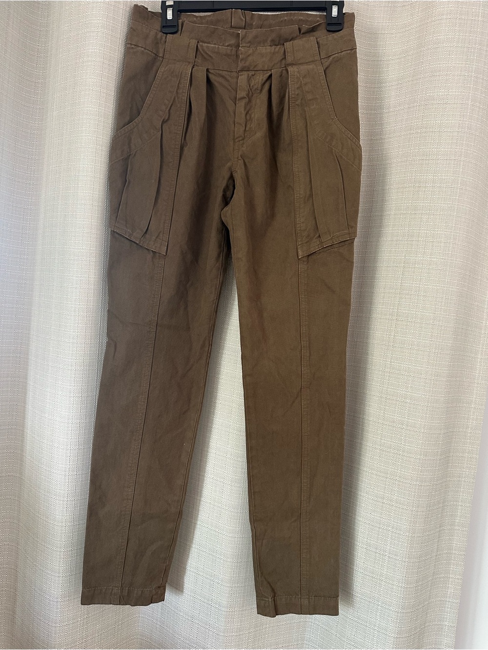 A.L.C. Paper bag Cargo Trousers in Brown pants gathered waist 0